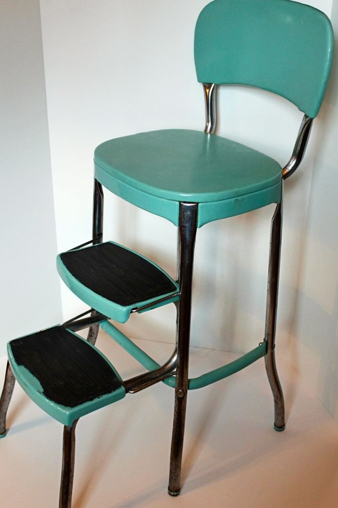 blue retro kitchen chairs photo - 9
