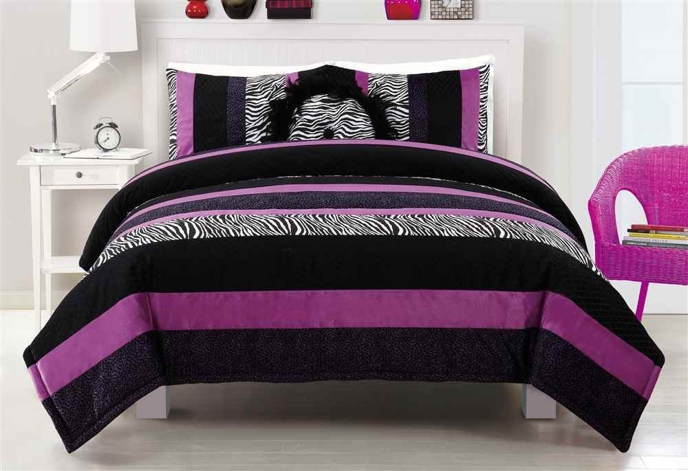 cheetah print and purple bedroom photo - 4