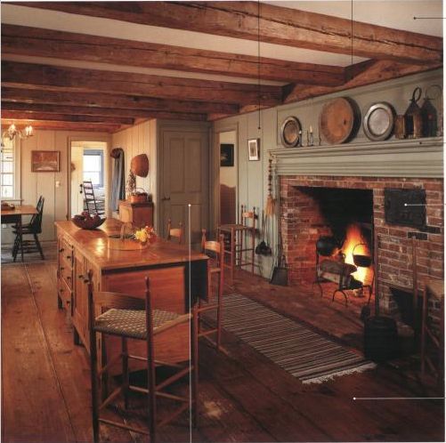 country kitchen fireplace design photo - 8