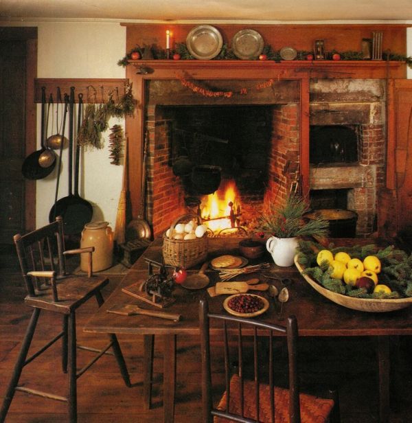 country kitchen fireplaces pictures photo - 5