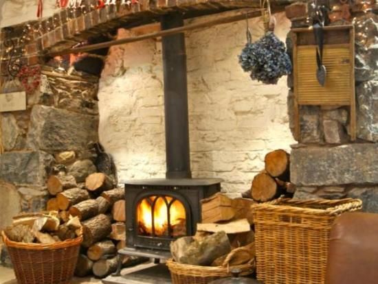 country kitchen fireplaces pictures photo - 9