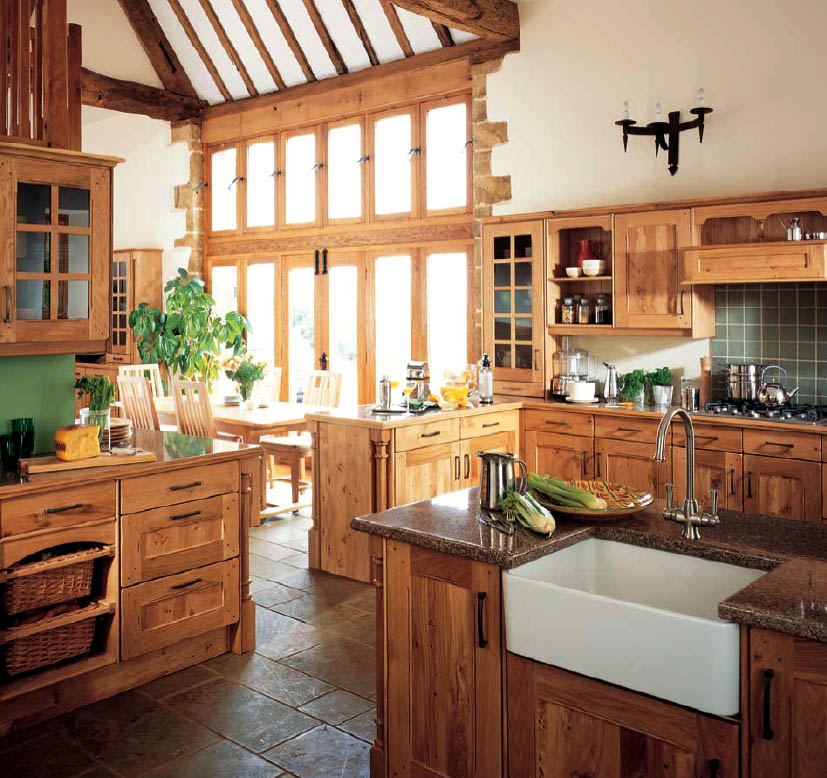 country style kitchen cabinets design photo - 3