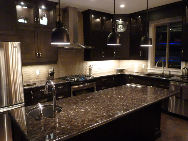 custom black kitchen cabinets photo - 2