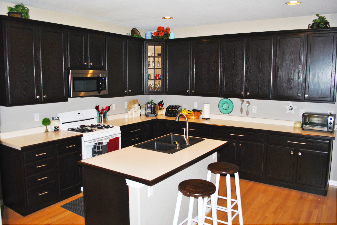 custom black kitchen cabinets photo - 3