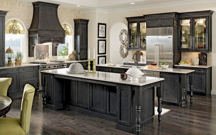 custom black kitchen cabinets photo - 4