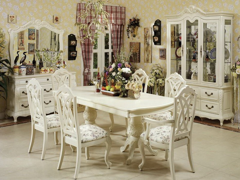 dining room with white furniture photo - 3