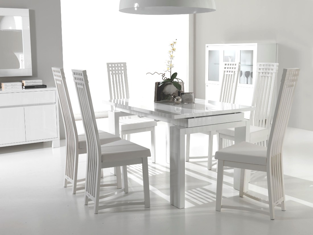 dining room with white furniture photo - 5