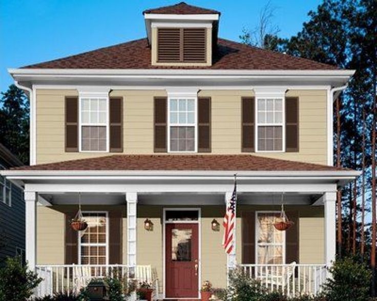 exterior paint colors with brown roof photo - 3