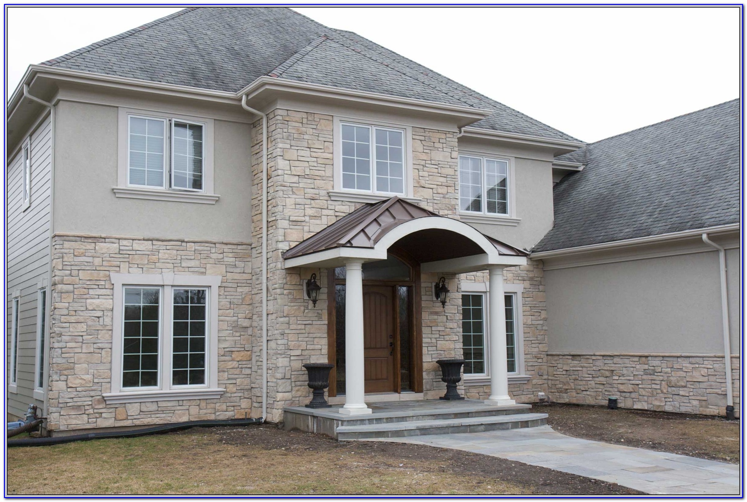 Exterior paint colors with stone Hawk Haven