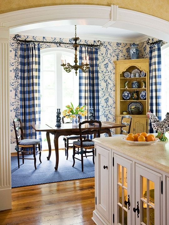 french country kitchen blue photo - 10