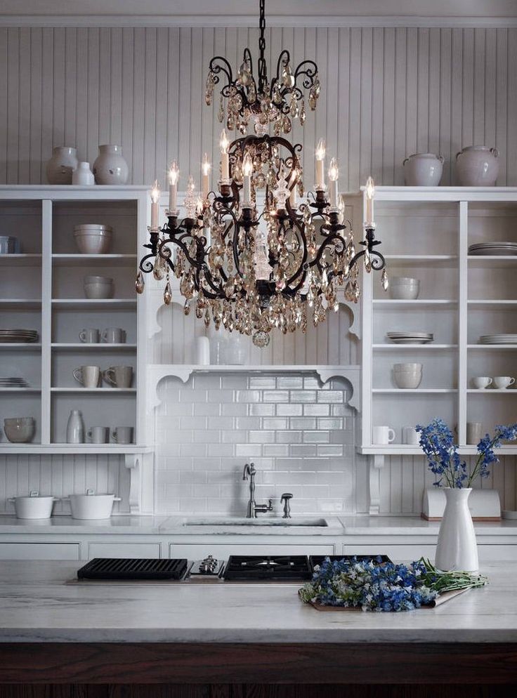 french country kitchen chandelier photo - 3