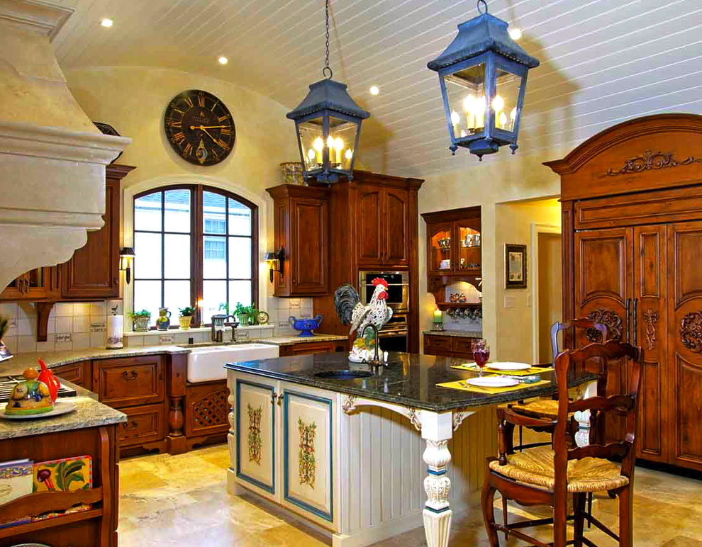 french country kitchen fixtures photo - 2