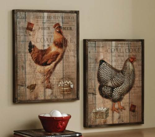 french country kitchen wall art photo - 1