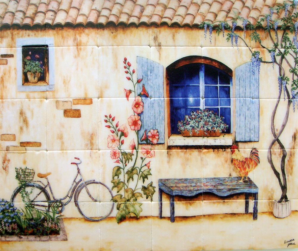 french country kitchen wall tiles photo - 1