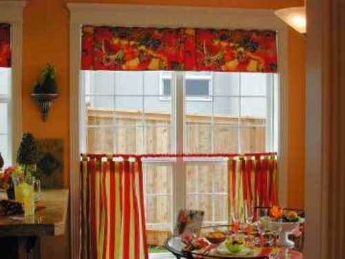 french country kitchen window treatments photo - 2