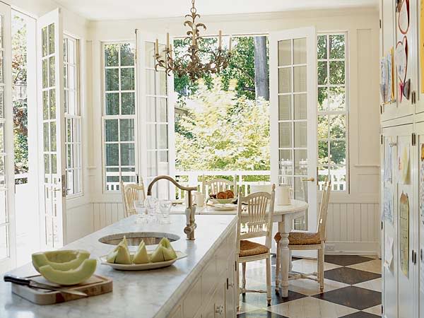 french country kitchen windows photo - 3