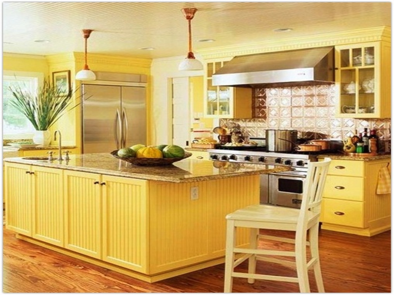french country kitchen yellow photo - 4
