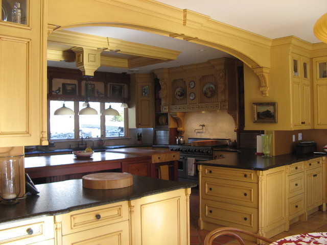 french country kitchen yellow photo - 5