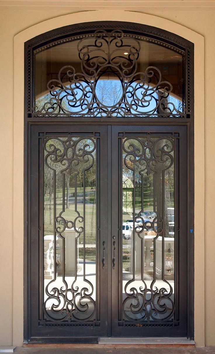 french doors exterior wrought iron photo - 2
