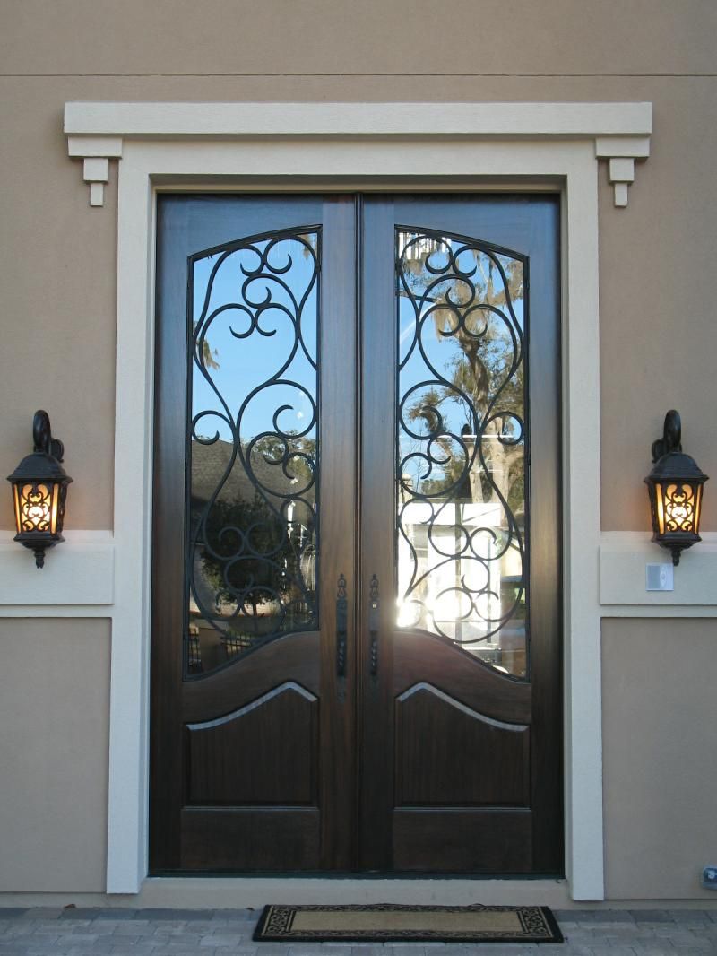 french doors exterior wrought iron photo - 6