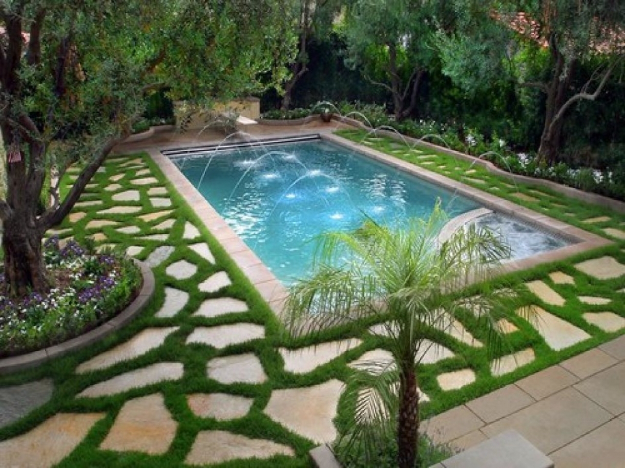 garden design ideas with pool photo - 6
