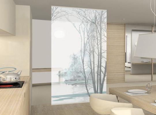 hanging canvas room divider photo - 3