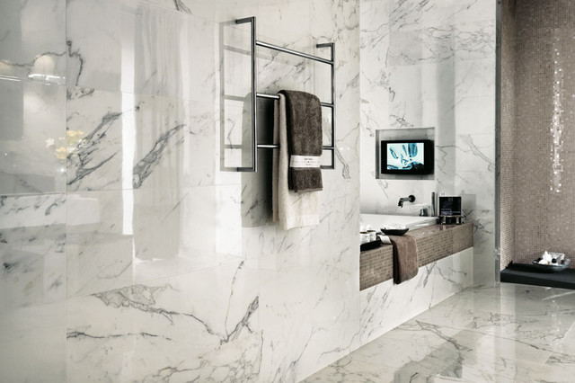 italian marble tile bathroom photo - 4