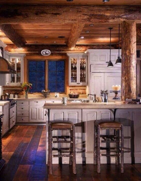 kitchen cabinet ideas for a cabin photo - 1