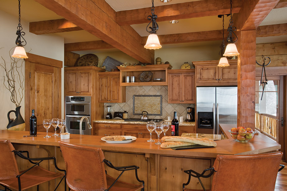 kitchen cabinet ideas for log homes photo - 1