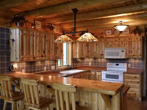 kitchen cabinet ideas for log homes photo - 4