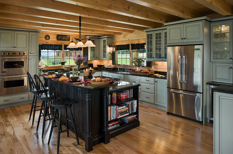 kitchen cabinet ideas for log homes photo - 8