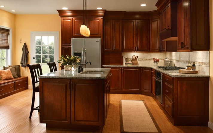 kitchen design ideas with cherry cabinets photo - 1