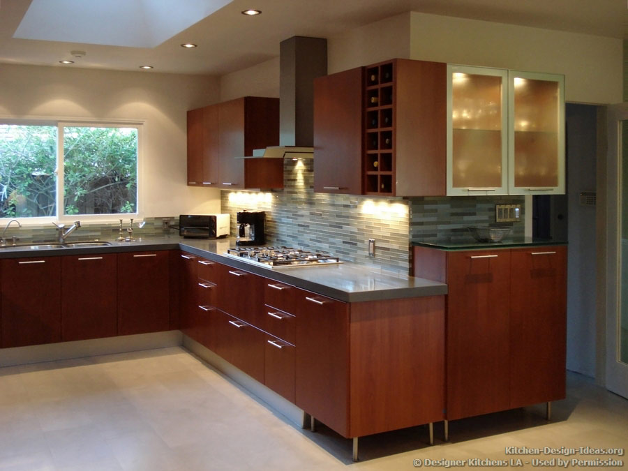 kitchen design ideas with cherry cabinets photo - 10