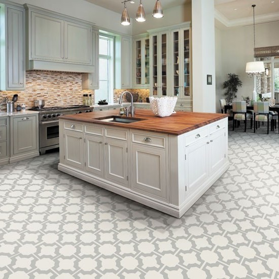 kitchen floor tile ideas with white cabinets photo - 1
