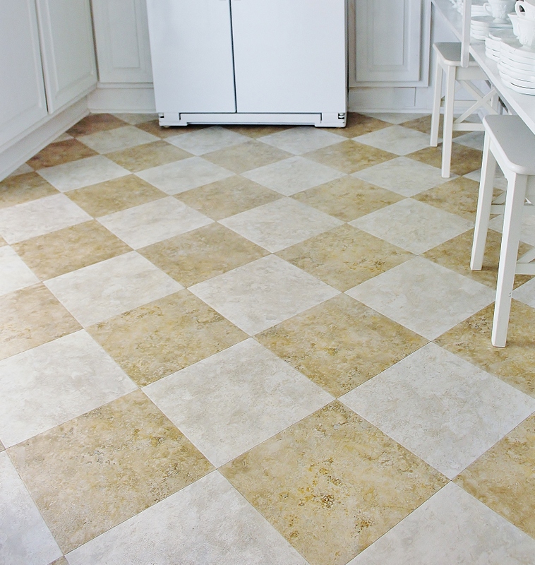 kitchen floor tile peel and stick photo - 5