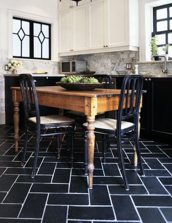 kitchen floor tiles black photo - 2