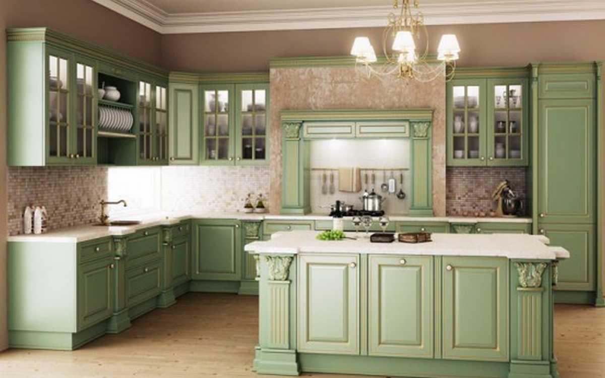 kitchen ideas green cabinets photo - 1