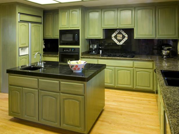 kitchen ideas green cabinets photo - 2