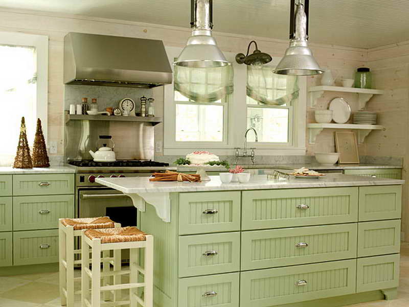 kitchen ideas green cabinets photo - 4