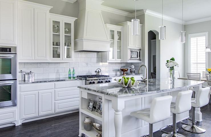 kitchen white cabinets grey countertop photo - 10