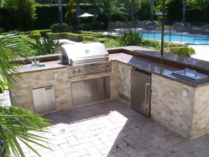 l shaped outdoor kitchen plans photo - 2