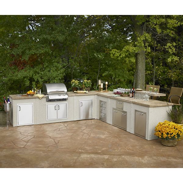 l shaped outdoor kitchen plans photo - 9
