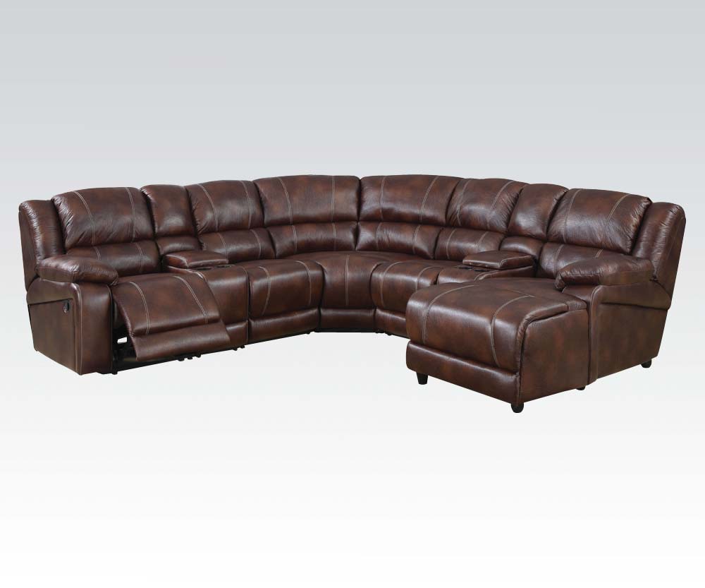 leather sectional sofa chaise recliner photo - 4