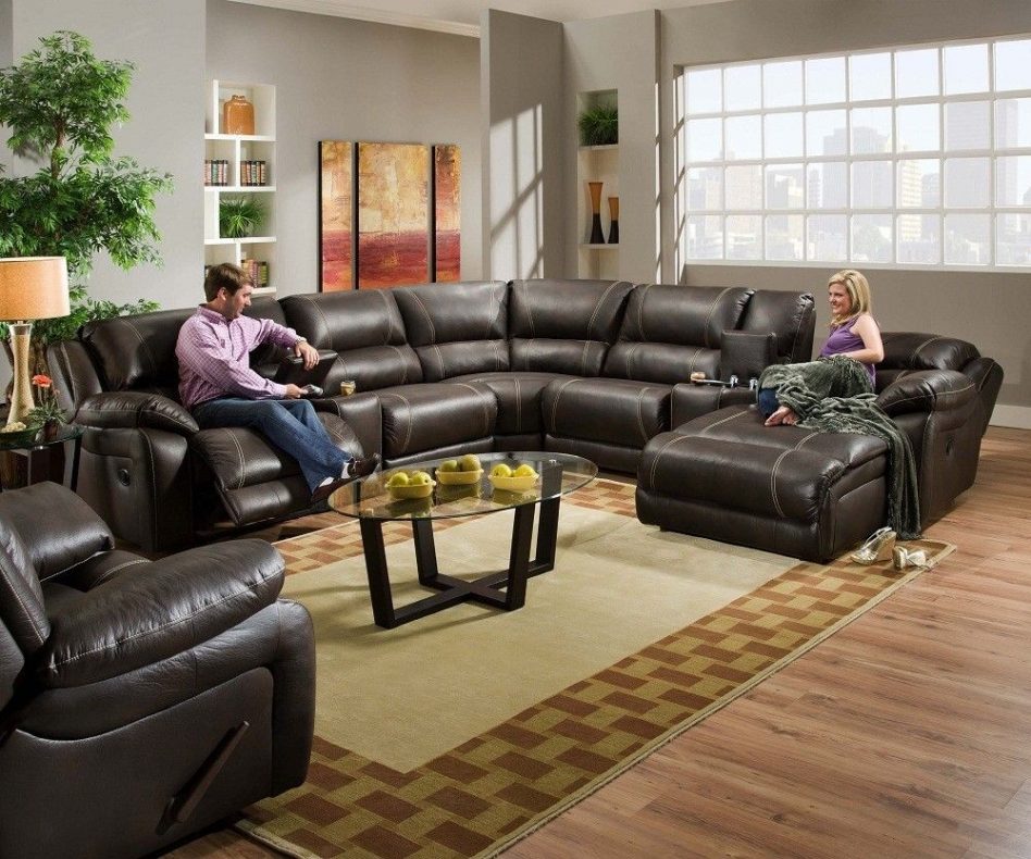 leather sectional sofa chaise recliner photo - 9