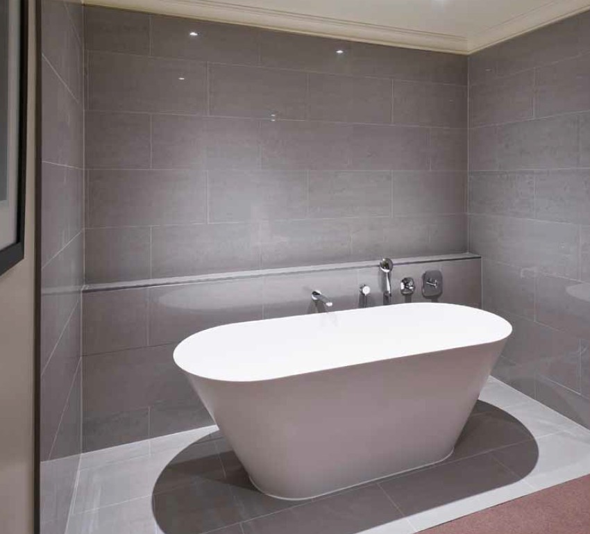 light grey bathroom tiles designs photo - 7