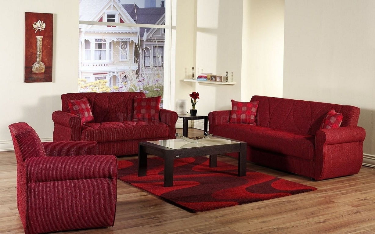 living room design red couch photo - 2