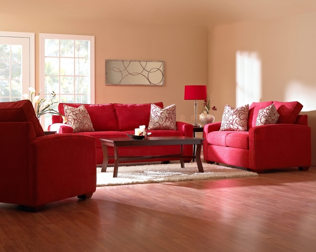 living room design red couch photo - 5