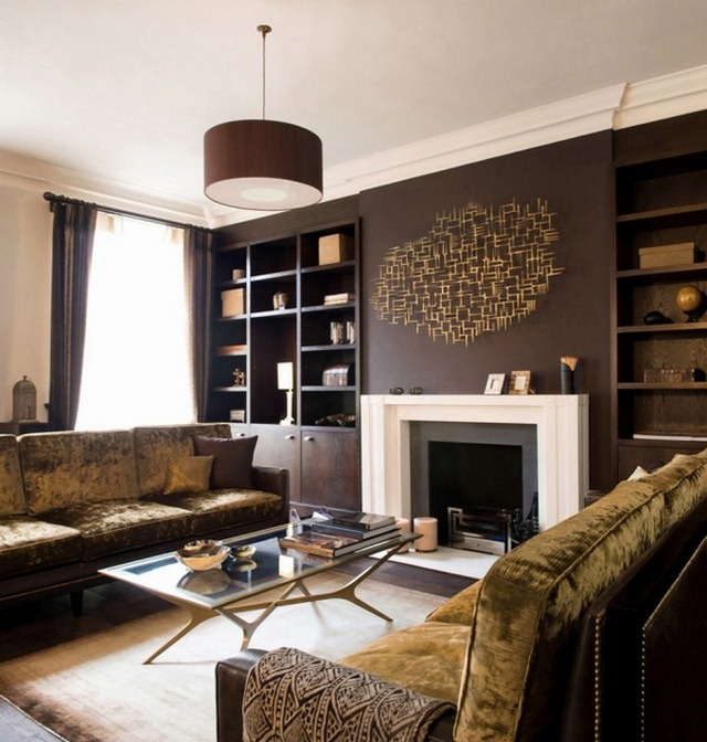 living room designs brown photo - 3