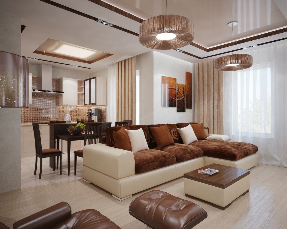 living room designs brown photo - 5