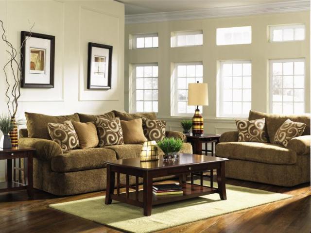 living room designs brown couch photo - 2